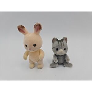 Sylvanian Families Calico Critters Striped Cat Sylvania Park Baby & Choco Rabbit